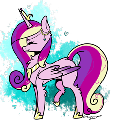 Size: 1334x1384 | Tagged: safe, artist:lceiandic, princess cadance, alicorn, pony, eyes closed, happy, simple background, solo, transparent background