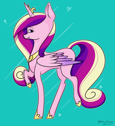 Size: 2225x2443 | Tagged: safe, artist:lceiandic, princess cadance, alicorn, pony, crown, female, horn, mare, multicolored mane, solo