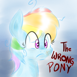 Size: 600x600 | Tagged: safe, artist:pazmercury, rainbow dash, pegasus, pony, blue coat, female, mare, multicolored mane