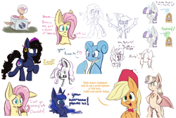 Size: 3000x2000 | Tagged: safe, artist:heir-of-rick, applejack, fluttershy, princess luna, scootaloo, spike, twilight velvet, oc, monster pony, original species, pony, tatzlpony, female, impossibly large ears, lapras, pokémon, simple background, sketch, sketch dump, species swap, tatzljack, white background