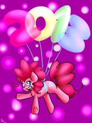 Size: 1200x1600 | Tagged: safe, artist:fatcakes, pinkie pie, earth pony, pony, 2013, balloon, then watch her balloons lift her up to the sky