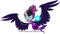 Size: 8779x5000 | Tagged: safe, artist:crimsumic, derpibooru import, midnight sparkle, sci-twi, twilight sparkle, equestria girls, friendship games, absurd resolution, angry, attack, magic, simple background, solo, transparent background, vector