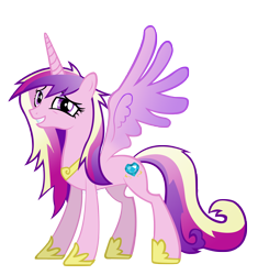 Size: 6000x6376 | Tagged: safe, artist:rudahn, princess cadance, alicorn, pony, a canterlot wedding, .psd available, absurd resolution, female, grin, mare, messy mane, missing accessory, simple background, smiling, solo, spread wings, transparent background, vector, wings