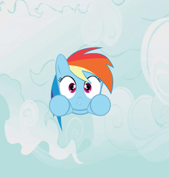 Size: 909x952 | Tagged: safe, artist:xxspicydemonxx, rainbow dash, pegasus, pony, coming at you, flying, fourth wall