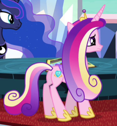 Size: 300x322 | Tagged: safe, screencap, princess cadance, princess luna, alicorn, pony, twilight's kingdom, cropped, plot, solo focus