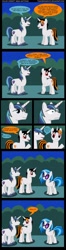 Size: 900x3420 | Tagged: safe, artist:thunderhawk03, dj pon-3, shining armor, vinyl scratch, oc, oc:dj-pon3, pony, unicorn, comic, implied shining scratch, implied shipping, implied vinyl armor, shade, speech bubble