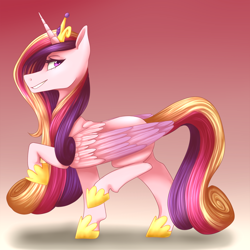 Size: 1500x1500 | Tagged: safe, artist:alphab33, princess cadance, alicorn, pony, raised hoof, solo