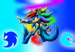 Size: 2000x1400 | Tagged: safe, artist:sweecrue, rainbow dash, crossover, fusion, gotta go fast, rainic, sonic the hedgehog, sonic the hedgehog (series)