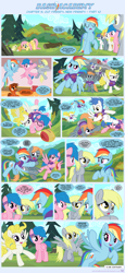 Size: 1050x2274 | Tagged: safe, artist:sorcerushorserus, brolly, derpy hooves, firefly, fluttershy, rainbow dash, surprise, whitewash, oc, pegasus, pony, rabbit, comic:dash academy, g1, argie ribbs, baby ribbs, comic, female, g1 to g4, generation leap, male, mare, stallion