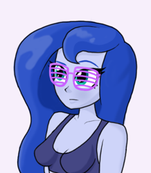 Size: 369x423 | Tagged: safe, artist:iyoungsavage, princess luna, vice principal luna, equestria girls, bust, shutter shades, simple background, solo, sunglasses