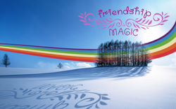 Size: 1920x1200 | Tagged: safe, rainbow dash, pegasus, pony, forest, shadow, wallpaper, winter