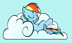 Size: 1092x657 | Tagged: safe, artist:retro melon, rainbow dash, pegasus, pony, cloud, modern art, pop art, relaxing, roy lichtenstein, style emulation