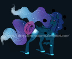 Size: 1024x849 | Tagged: safe, artist:sleepydemonmonster, princess luna, alicorn, pony, blackhole, female, mare, solo, spacetime