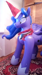 Size: 3168x5632 | Tagged: safe, artist:arniemkii, princess luna, alicorn, horse, pony, luna eclipsed, bootleg, christmas, female, holiday, hongyi, inflatable, inflatable toy, irl, mare, photo, xmass