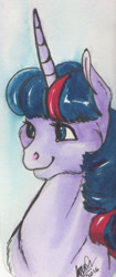 Size: 498x1182 | Tagged: safe, artist:sagastuff94, derpibooru import, twilight sparkle, twilight sparkle (alicorn), alicorn, pony, solo, traditional art