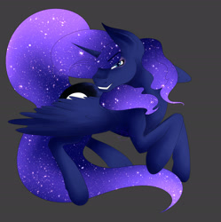 Size: 2480x2486 | Tagged: safe, artist:twigpony, princess luna, alicorn, pony, female, looking at you, mare, smiling, solo