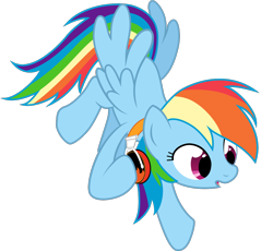 Size: 1096x1007 | Tagged: safe, artist:cubonator, rainbow dash, pegasus, pony, headphones, simple background, transparent background, vector