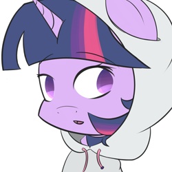 Size: 2000x2000 | Tagged: safe, artist:notten1, derpibooru import, twilight sparkle, clothes, cute, hoodie, simple background, solo, transparent background