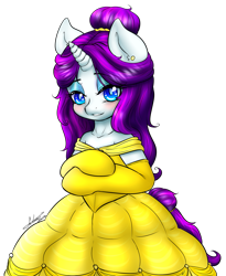 Size: 1059x1289 | Tagged: safe, artist:fatcakes, rarity, pony, unicorn, beauty and the beast, belle, bipedal, clothes, crossover, disney, disney princess, dress, simple background, smiling, solo, transparent background