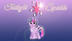 Size: 1920x1080 | Tagged: safe, artist:infinitewarlock, derpibooru import, twilight sparkle, twilight sparkle (alicorn), alicorn, crystal pony, pony, alternate hairstyle, crystallized, cutie mark, gradient background, lens flare, vector, wallpaper