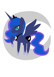 Size: 794x1123 | Tagged: safe, artist:sparkleshadow, princess luna, alicorn, pony, cutie mark, female, hooves, horn, jewelry, lineless, mare, minimalist, modern art, raised hoof, regalia, solo, tiara, wings