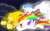 Size: 1869x1172 | Tagged: safe, artist:sonicsketch, rainbow dash, pegasus, pony, crossover, friendship, klonoa, sonic the hedgehog, sonic the hedgehog (series), super klonoa, super rainbow dash, super sonic