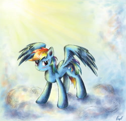 Size: 5000x4831 | Tagged: safe, artist:pponyoo, rainbow dash, pegasus, pony, absurd resolution, cloud, cloudy, solo