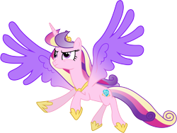 Size: 5700x4280 | Tagged: safe, artist:90sigma, princess cadance, alicorn, pony, a canterlot wedding, absurd resolution, colored wings, female, flying, gradient wings, mare, serious, serious face, simple background, solo, spread wings, transparent background, vector, wings