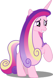 Size: 6491x9490 | Tagged: safe, artist:decprincess, edit, editor:slayerbvc, princess cadance, alicorn, pony, absurd resolution, accessory-less edit, barehoof, female, grin, mare, missing accessory, raised hoof, simple background, smiling, solo, transparent background, vector, vector edit