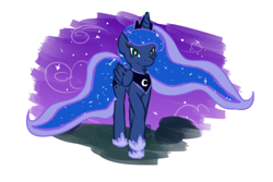 Size: 1500x1000 | Tagged: safe, artist:brownie-bytes, princess luna, alicorn, pony, female, folded wings, mare, solo