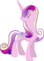 Size: 3984x5515 | Tagged: safe, artist:redpandapony, edit, editor:slayerbvc, princess cadance, alicorn, pony, a canterlot wedding, accessory-less edit, barehoof, female, mare, missing accessory, nose in the air, simple background, snobby, solo, transparent background, vector, vector edit