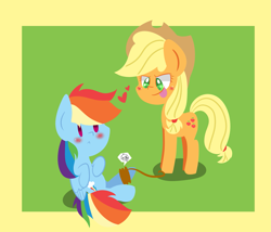 Size: 1869x1600 | Tagged: safe, artist:artypaints, derpibooru import, applejack, rainbow dash, earth pony, pegasus, pony, appledash, female, lesbian, shipping