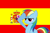 Size: 716x476 | Tagged: safe, derpibooru import, rainbow dash, pegasus, pony, flag, rainbow dash salutes, salute, solo, spain, spanish