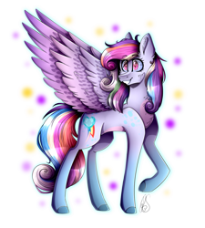 Size: 1593x1773 | Tagged: safe, artist:norica-official, princess cadance, rainbow dash, pegasus, pony, abstract background, chest fluff, cutie mark, ear fluff, female, fusion, mare, simple background, smiling, solo, transparent background