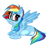 Size: 736x670 | Tagged: safe, artist:xenon, rainbow dash, pegasus, pony, blue coat, female, mare, multicolored mane