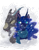 Size: 2000x2592 | Tagged: safe, artist:raggityfox, discord, princess luna, alicorn, pony, clothes, female, lunacord, male, scarf, shipping, straight