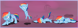 Size: 2824x1024 | Tagged: safe, artist:cosmicponye, rainbow dash, pegasus, pony, .mov, solo, vulgar