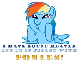 Size: 1366x1088 | Tagged: safe, derpibooru import, rainbow dash, pegasus, pony, dashface, good end, heaven, image macro, meme, solo, text