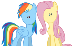 Size: 1134x704 | Tagged: safe, edit, fluttershy, rainbow dash, pegasus, pony, may the best pet win, flottorshoy, ronbow dosh, shrunken face, woll smoth