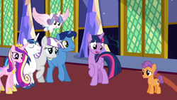 Size: 10000x5625 | Tagged: safe, artist:brerdaniel, night light, princess cadance, princess flurry heart, shining armor, tender taps, twilight sparkle, twilight sparkle (alicorn), twilight velvet, alicorn, earth pony, pony, unicorn, colt, family, female, male, mare, nightvelvet, shiningcadance, shipping, stallion, straight, twitaps