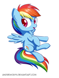 Size: 600x795 | Tagged: safe, artist:andrewc691, rainbow dash, pegasus, pony, female, flying, simple background, solo, white background