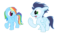 Size: 944x600 | Tagged: safe, artist:rebron-y, artist:thunderelemental, rainbow dash, soarin', pegasus, pony, female, male, shipping, simple background, soarindash, straight, transparent background, vector