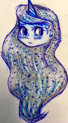 Size: 625x1136 | Tagged: safe, artist:dmagine, princess luna, human, bust, humanized, portrait, solo, traditional art