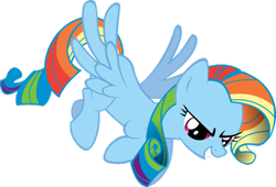 Size: 900x613 | Tagged: safe, derpibooru import, rainbow dash, pegasus, pony, mane swap, rainbow fash, solo