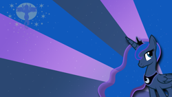 Size: 1920x1080 | Tagged: safe, artist:bluedragonhans, princess luna, alicorn, pony, solo, vector, wallpaper