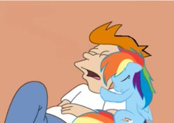 Size: 283x200 | Tagged: safe, artist:therealfry1, rainbow dash, pegasus, pony, crossover, futurama, philip j. fry