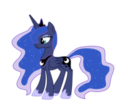 Size: 1134x990 | Tagged: safe, artist:n238900, princess luna, alicorn, pony, character to character, simple background, solo, white background