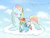 Size: 1280x960 | Tagged: safe, artist:robynne, rainbow dash, pegasus, pony, cloud, filly, medal, rainbow mom