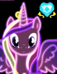 Size: 3802x4900 | Tagged: safe, artist:zantyarz, princess cadance, alicorn, pony, black background, eyestrain warning, female, high res, mare, neon, simple background, solo