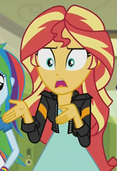 Size: 501x734 | Tagged: safe, derpibooru import, screencap, rainbow dash, sunset shimmer, equestria girls, friendship games